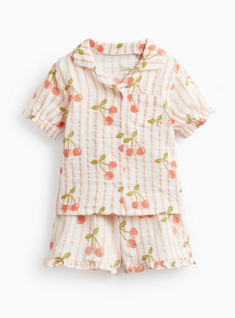 Tu Cherry Stripe Shortie Pyjama Set